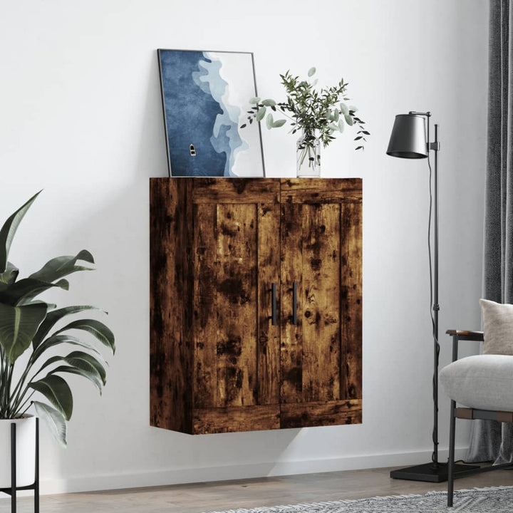 vægskab 69,5x34x90 cm konstrueret træ røget sonoma-eg