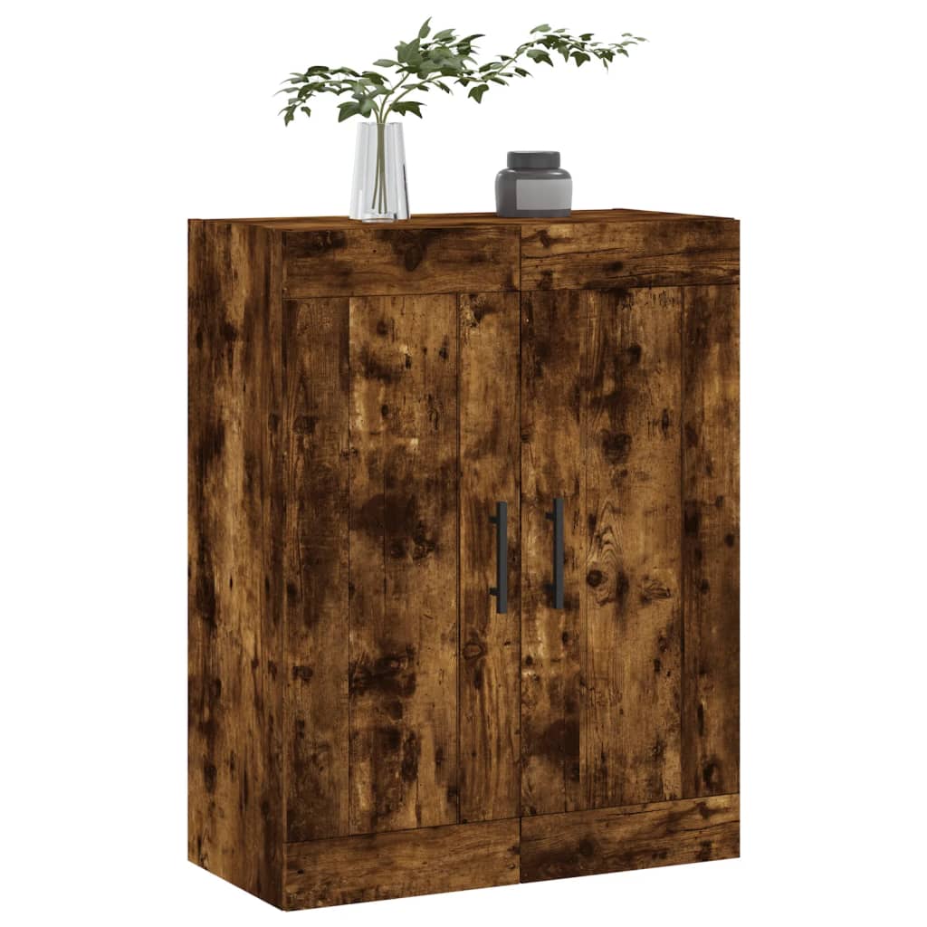 vægskab 69,5x34x90 cm konstrueret træ røget sonoma-eg