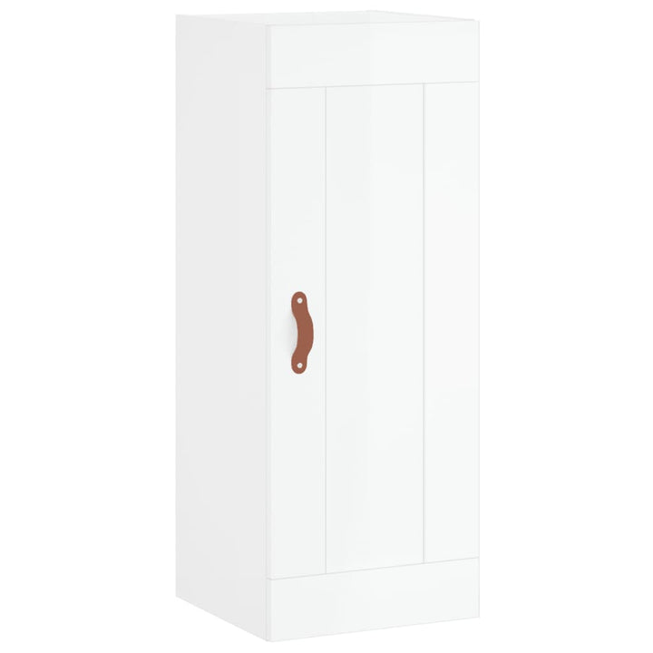 vægskab 34,5x34x90 cm konstrueret træ hvid højglans