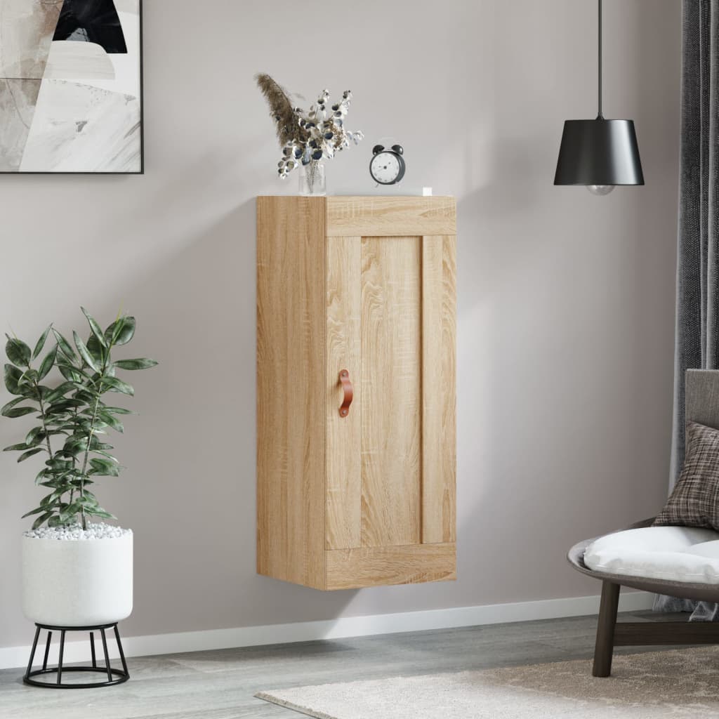 vægskab 34,5x34x90 cm konstrueret træ sonoma-eg