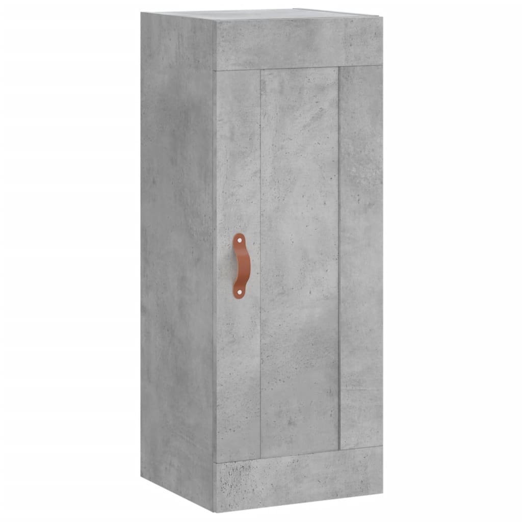 vægskab 34,5x34x90 cm konstrueret træ betongrå