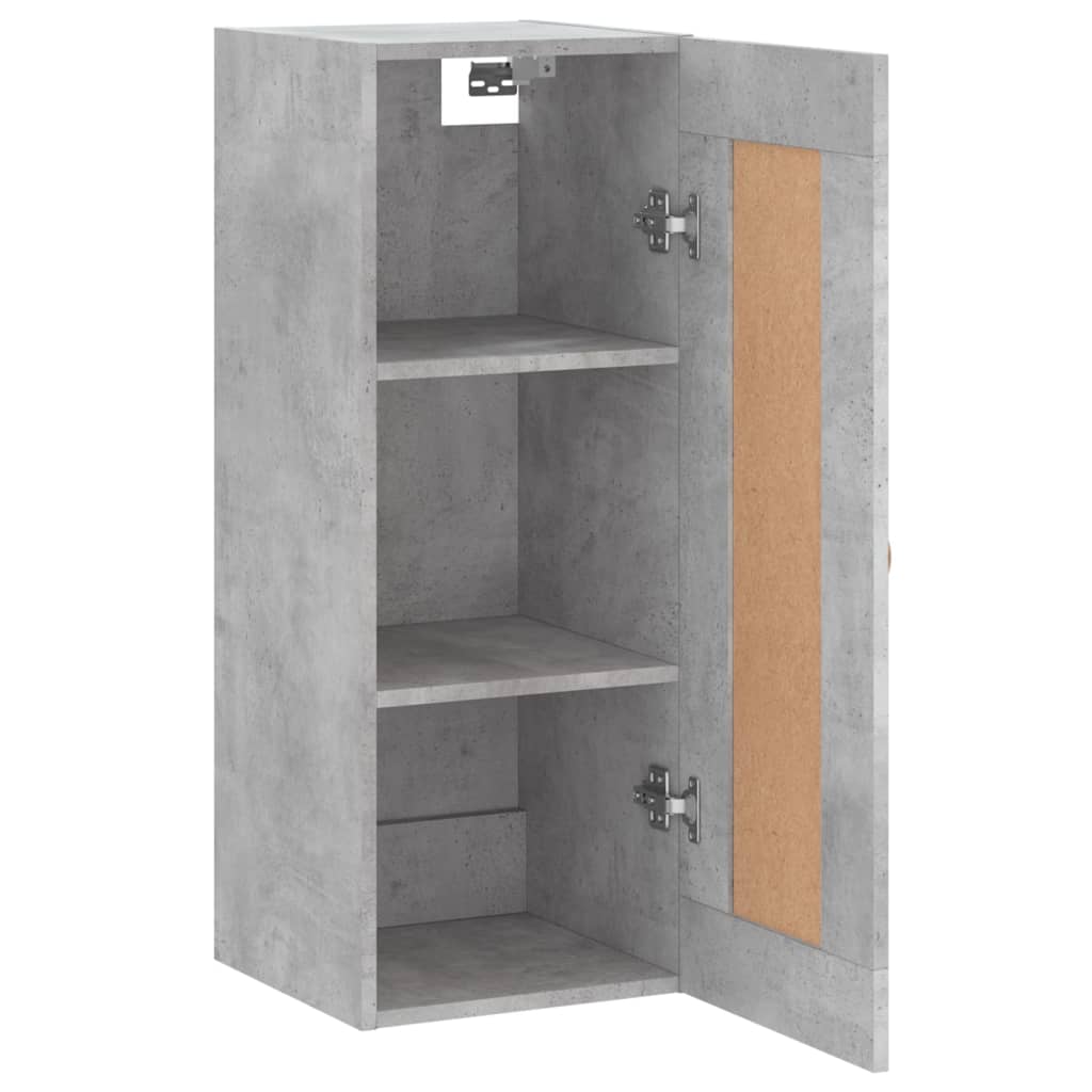 vægskab 34,5x34x90 cm konstrueret træ betongrå