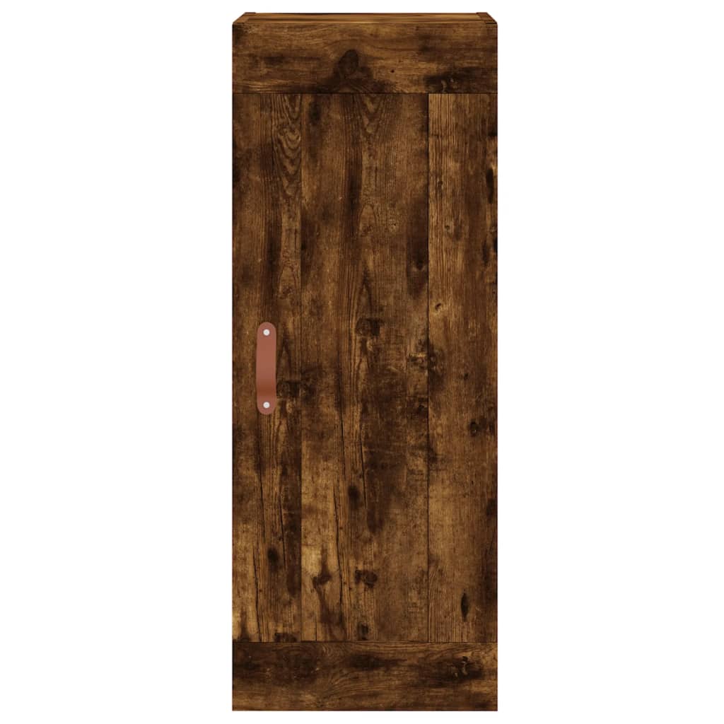 vægskab 34,5x34x90 cm konstrueret træ røget egetræsfarve