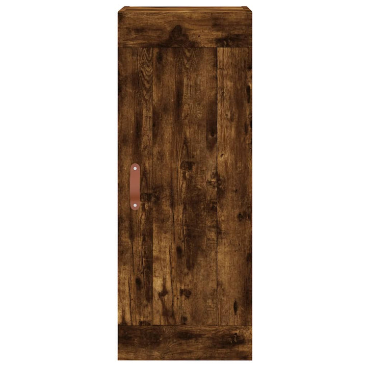 vægskab 34,5x34x90 cm konstrueret træ røget egetræsfarve