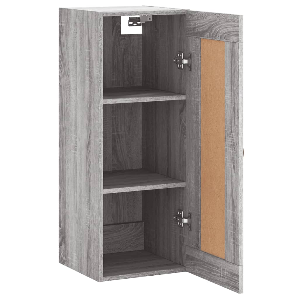 vægskab 34,5x34x90 cm konstrueret træ grå sonoma-eg