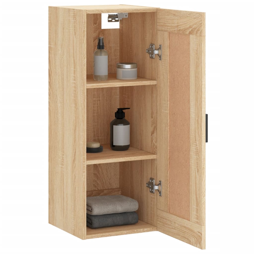 vægskab 34,5x34x90 cm konstrueret træ sonoma-eg
