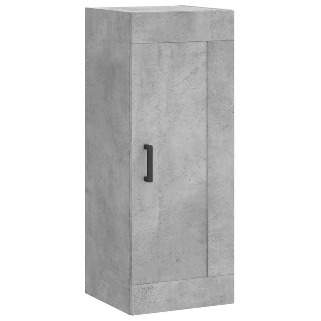 vægskab 34,5x34x90 cm konstrueret træ betongrå