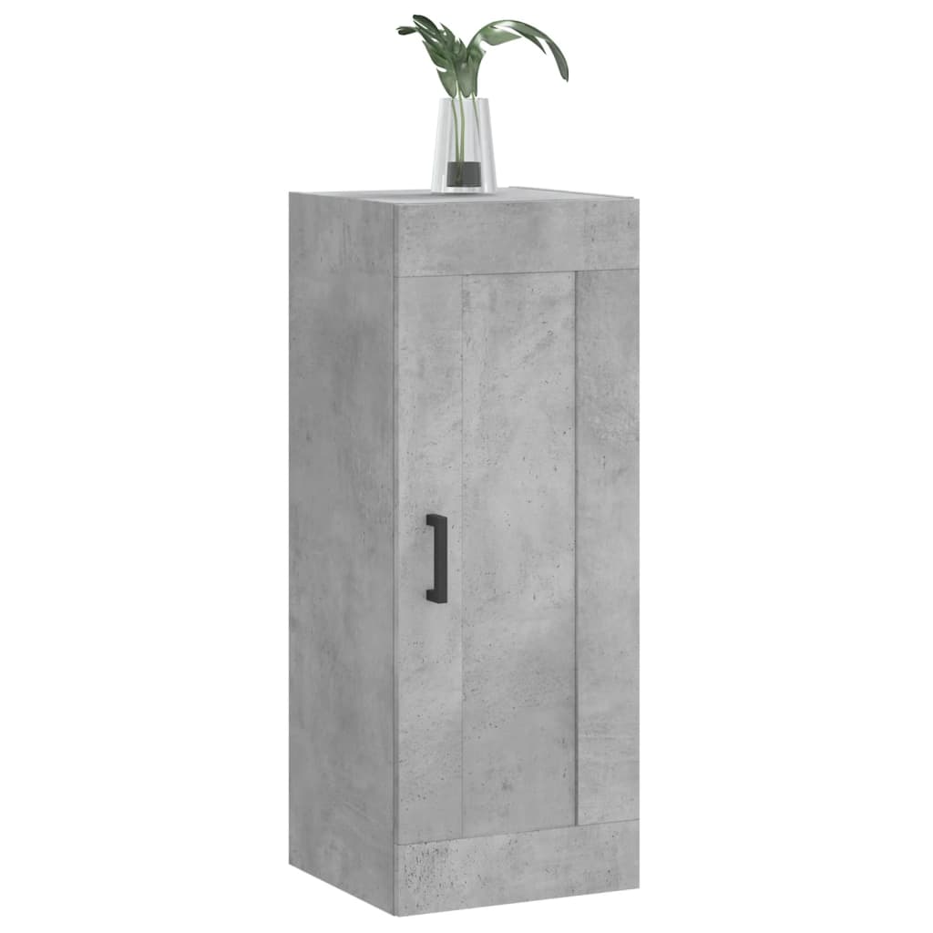 vægskab 34,5x34x90 cm konstrueret træ betongrå