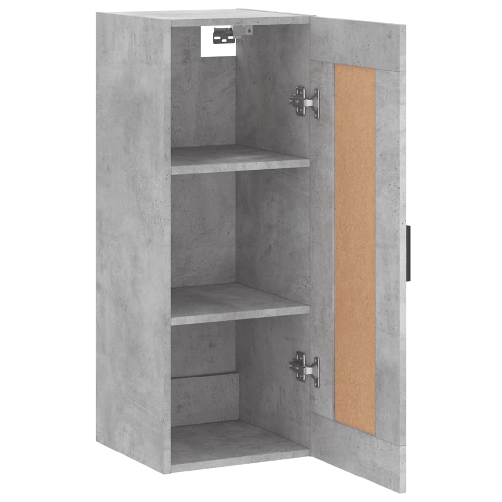 vægskab 34,5x34x90 cm konstrueret træ betongrå