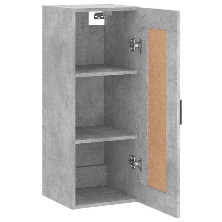 vægskab 34,5x34x90 cm konstrueret træ betongrå