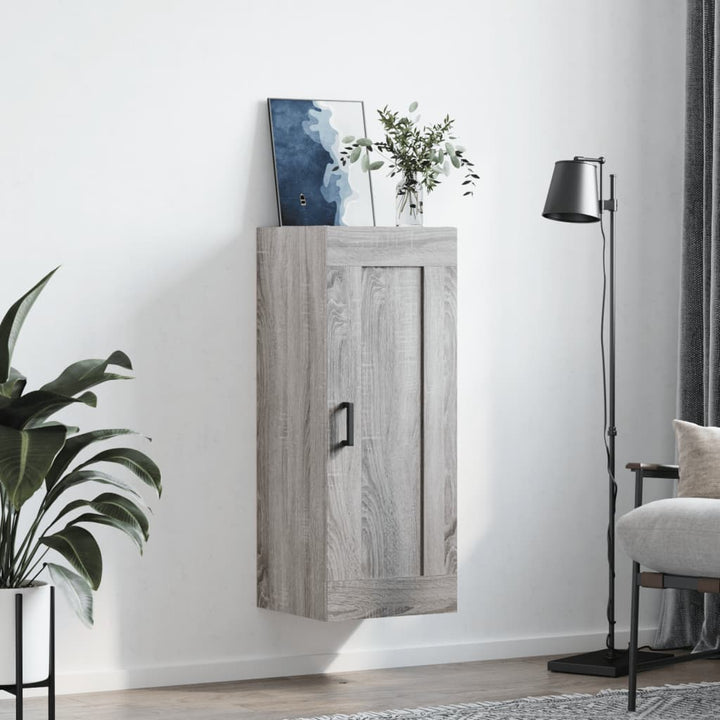 vægskab 34,5x34x90 cm konstrueret træ grå sonoma-eg