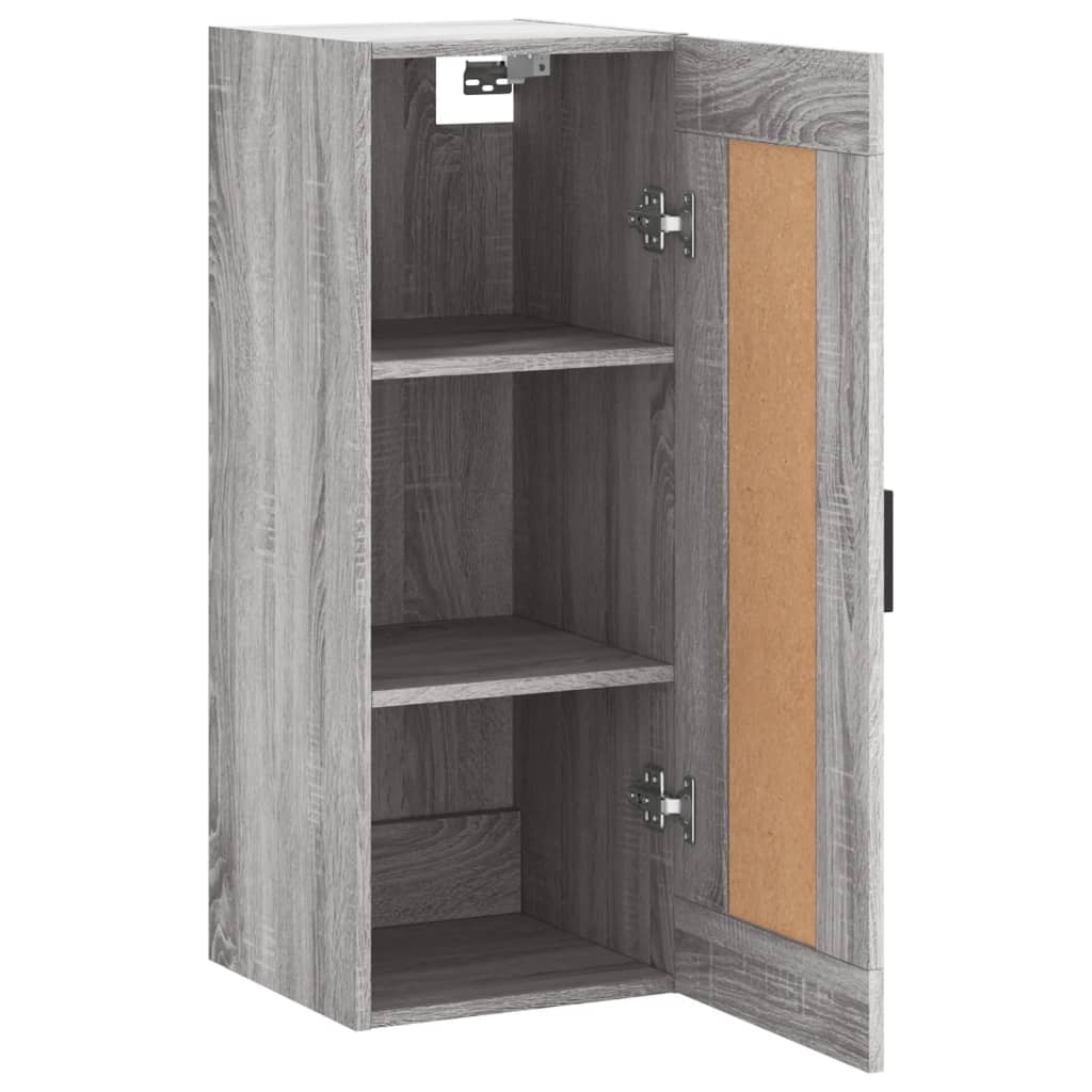 vægskab 34,5x34x90 cm konstrueret træ grå sonoma-eg