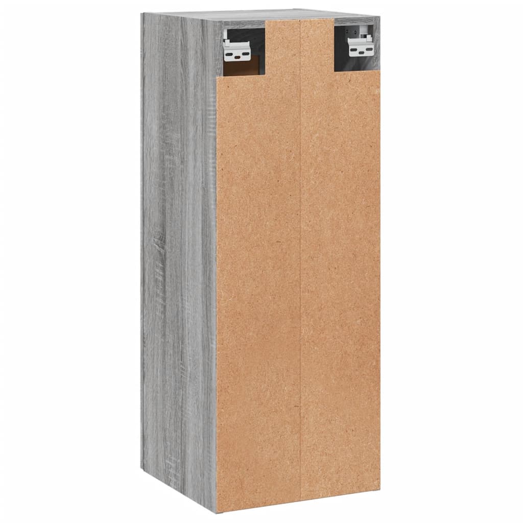vægskab 34,5x34x90 cm konstrueret træ grå sonoma-eg
