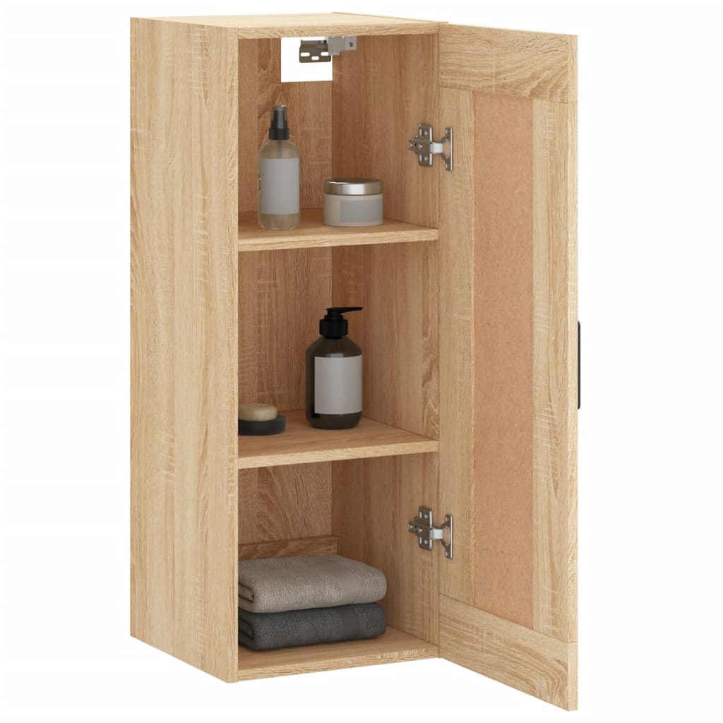 vægskab 34,5x34x90 cm konstrueret træ sonoma-eg