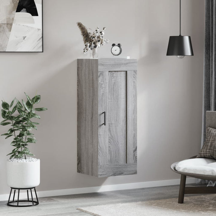 vægskab 34,5x34x90 cm konstrueret træ grå sonoma-eg