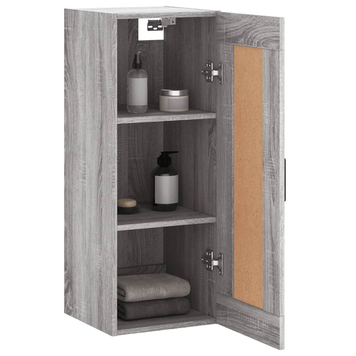 vægskab 34,5x34x90 cm konstrueret træ grå sonoma-eg