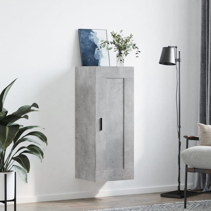 vægskab 34,5x34x90 cm konstrueret træ betongrå