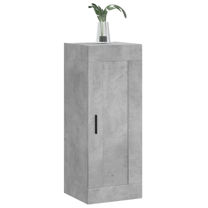 vægskab 34,5x34x90 cm konstrueret træ betongrå