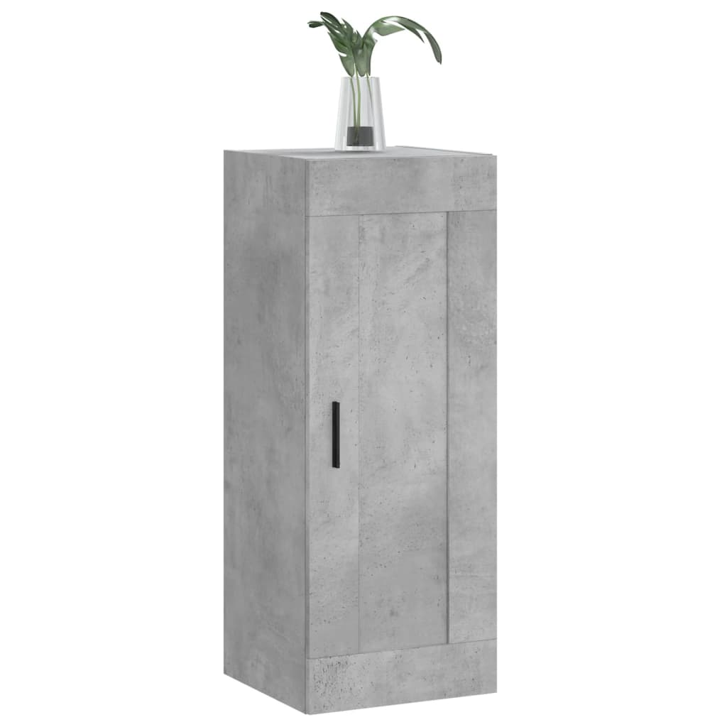 vægskab 34,5x34x90 cm konstrueret træ betongrå