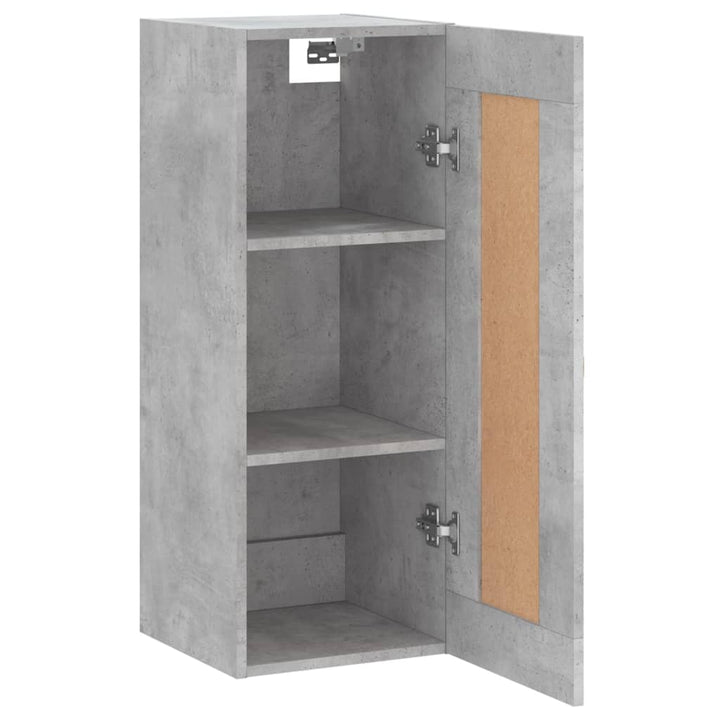 vægskab 34,5x34x90 cm konstrueret træ betongrå