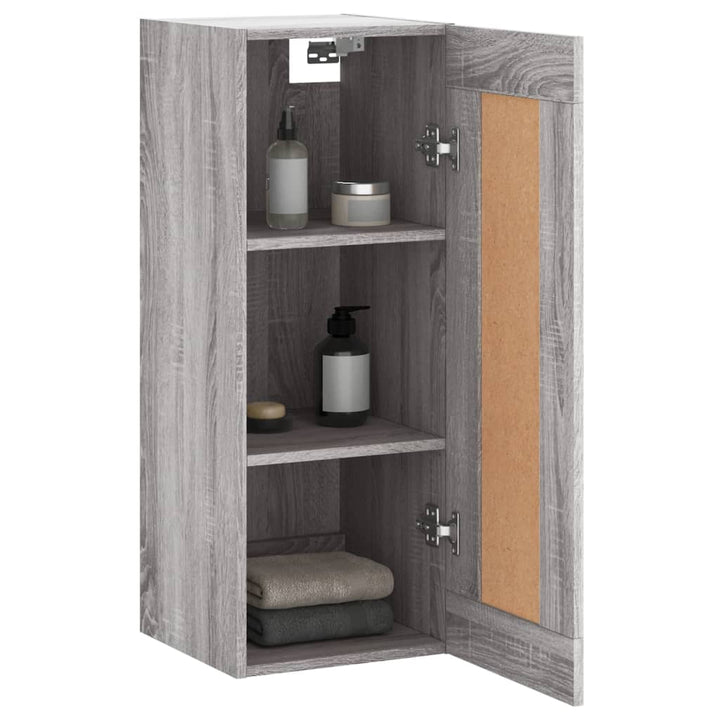 vægskab 34,5x34x90 cm konstrueret træ grå sonoma-eg