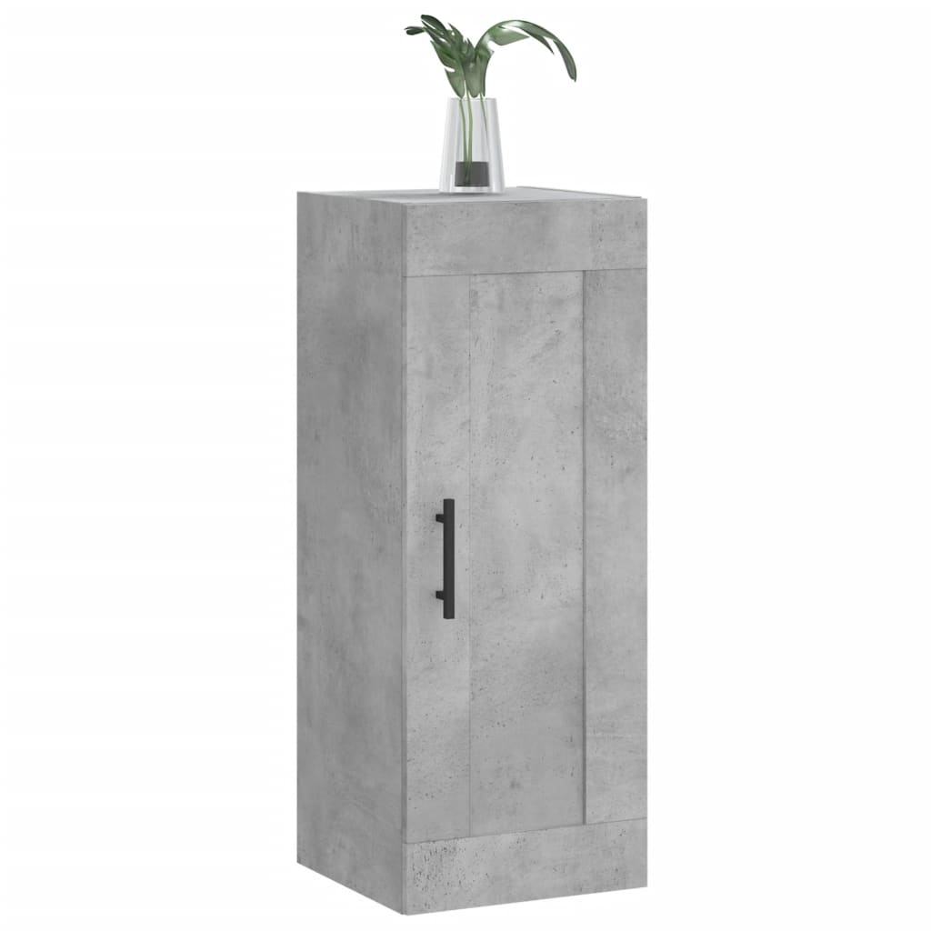 vægskab 34,5x34x90 cm konstrueret træ betongrå