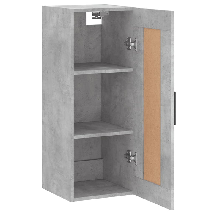 vægskab 34,5x34x90 cm konstrueret træ betongrå