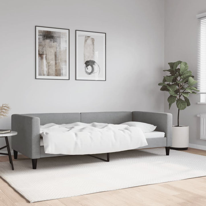 daybed 90x200 cm stof lysegrå