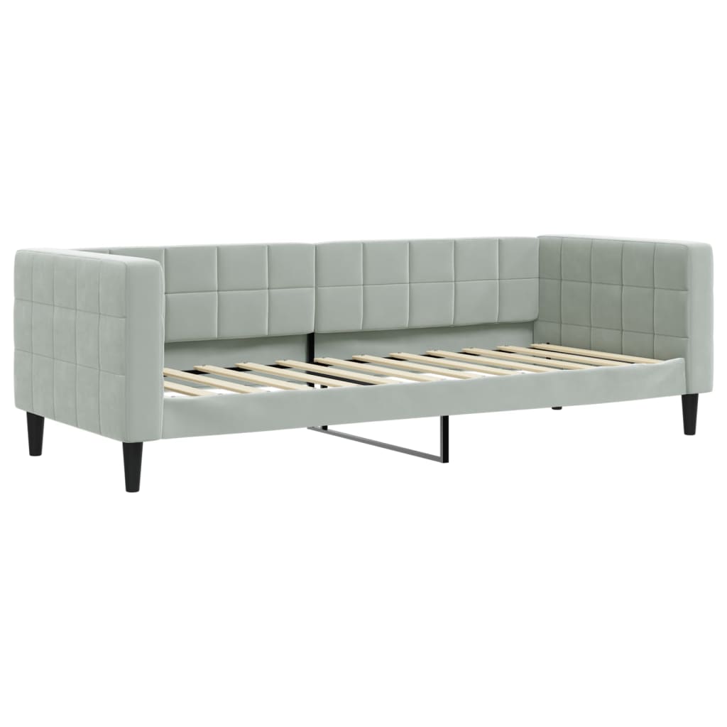 daybed 80x200 cm velour lysegrå