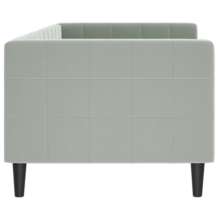 daybed 80x200 cm velour lysegrå