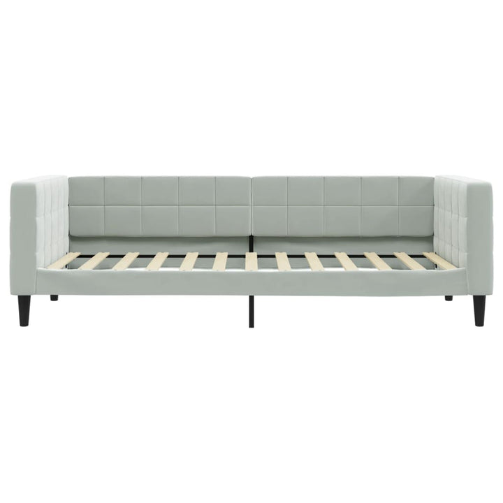 daybed 90x200 cm velour lysegrå