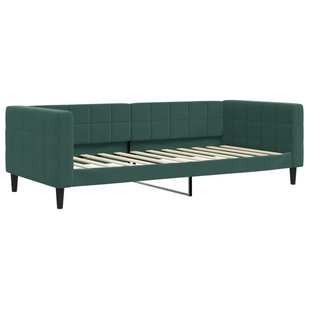 daybed 90x200 cm velour mørkegrøn