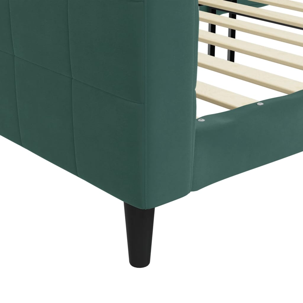 daybed 90x200 cm velour mørkegrøn