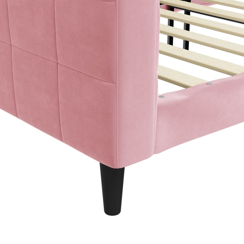 daybed 90x200 cm velour pink