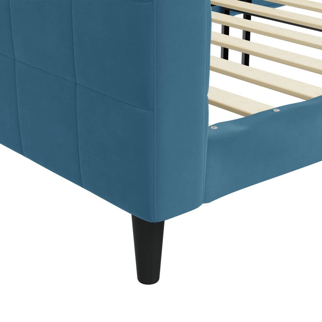 daybed 100x200 cm velour blå
