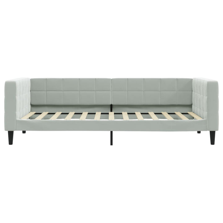 daybed 100x200 cm velour lysegrå
