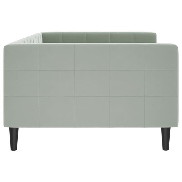 daybed 100x200 cm velour lysegrå