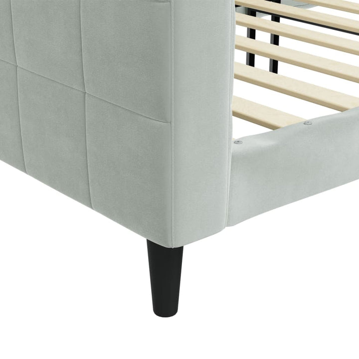 daybed 100x200 cm velour lysegrå