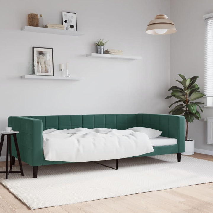 daybed 100x200 cm velour mørkegrøn