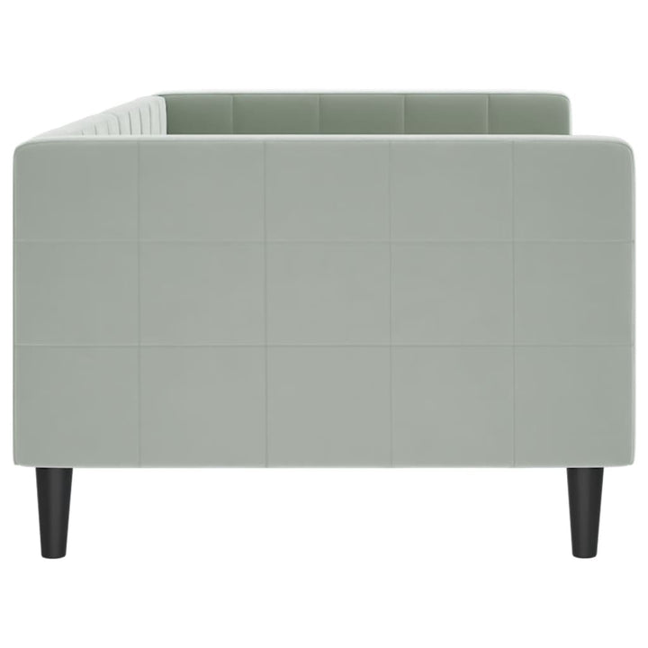 daybed 90x190 cm velour lysegrå