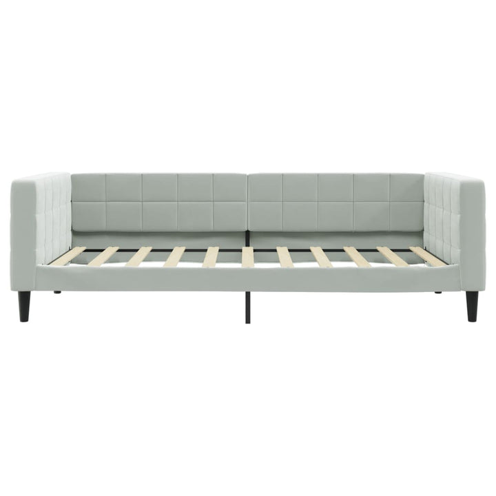 daybed 100x190 cm velour lysegrå