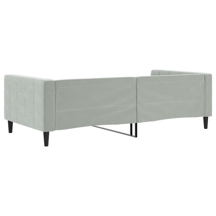 daybed 100x190 cm velour lysegrå