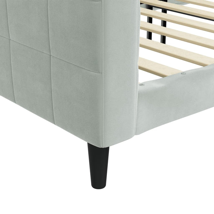 daybed 100x190 cm velour lysegrå