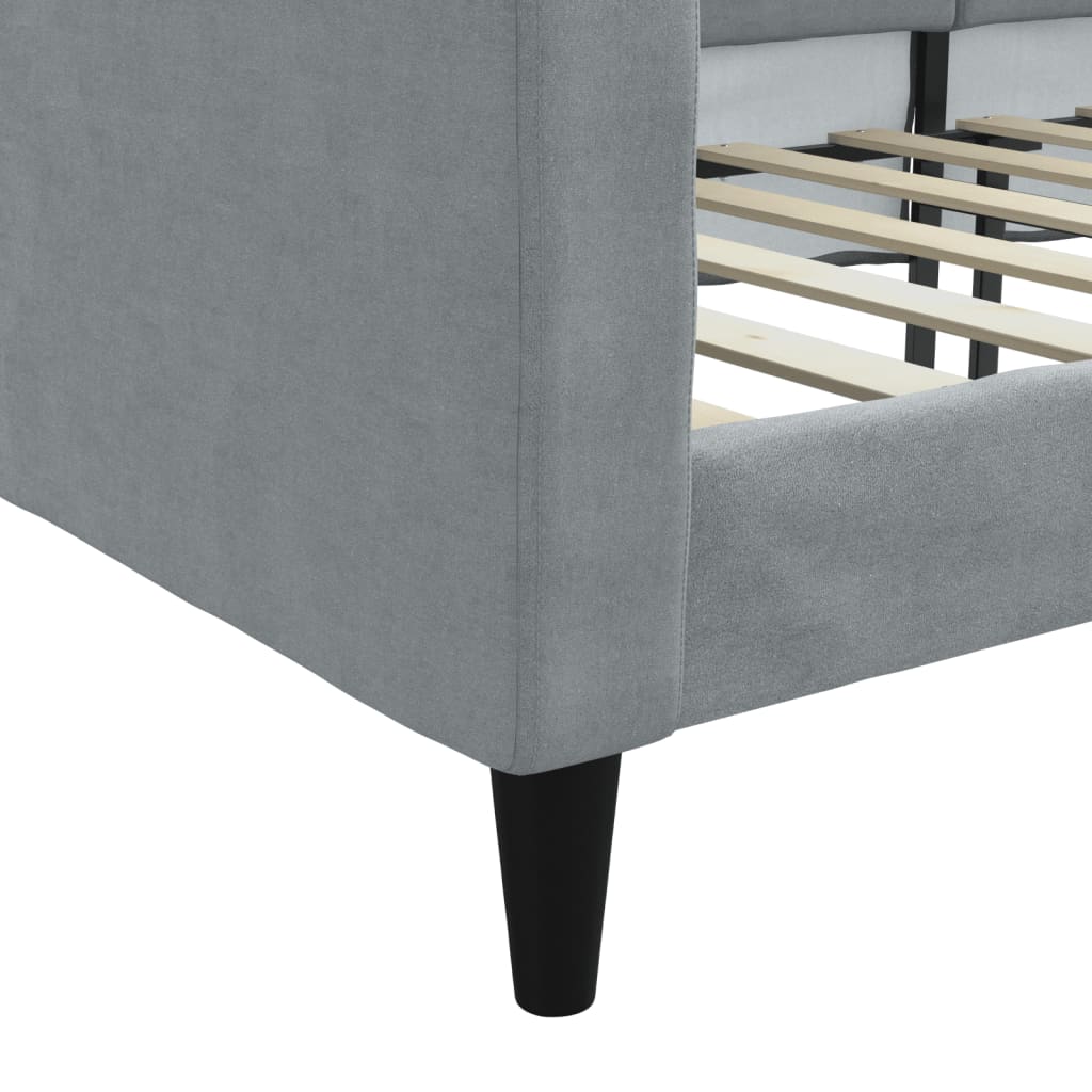 daybed 80x200 cm stof lysegrå