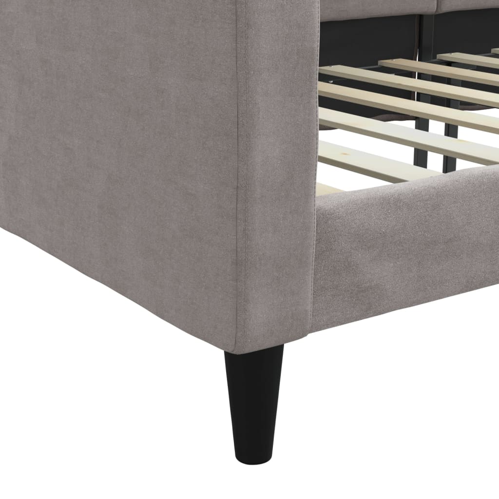 daybed 80x200 cm stof gråbrun