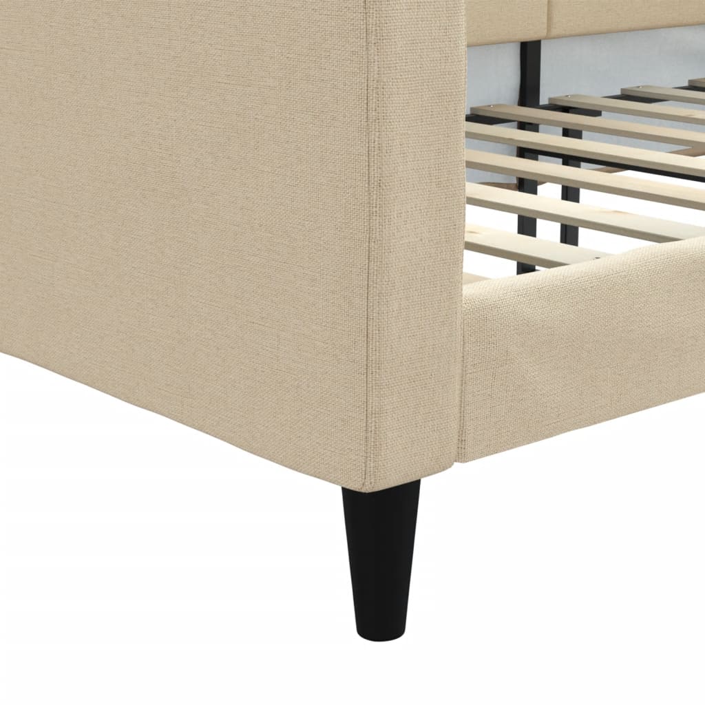 daybed 80x200 cm stof cremefarvet