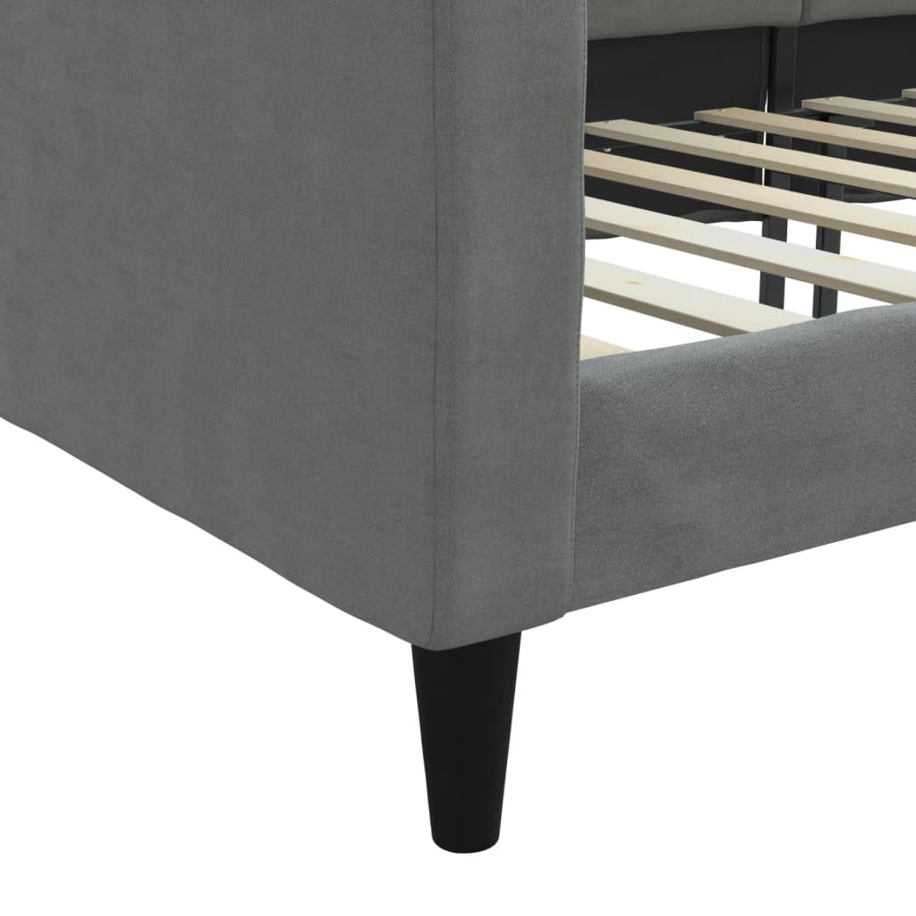 daybed 90x200 cm stof mørkegrå