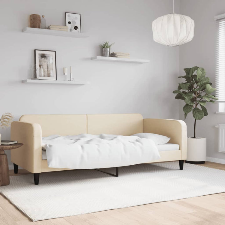 daybed 90x200 cm stof cremefarvet