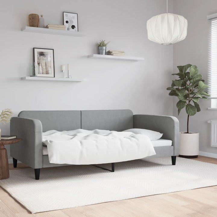daybed 100x190 cm stof lysegrå