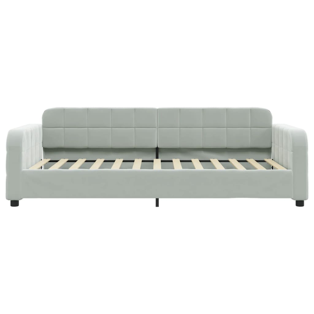 daybed 80x200 cm velour lysegrå